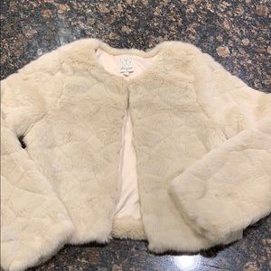 Girls beige Faux Fur jacket